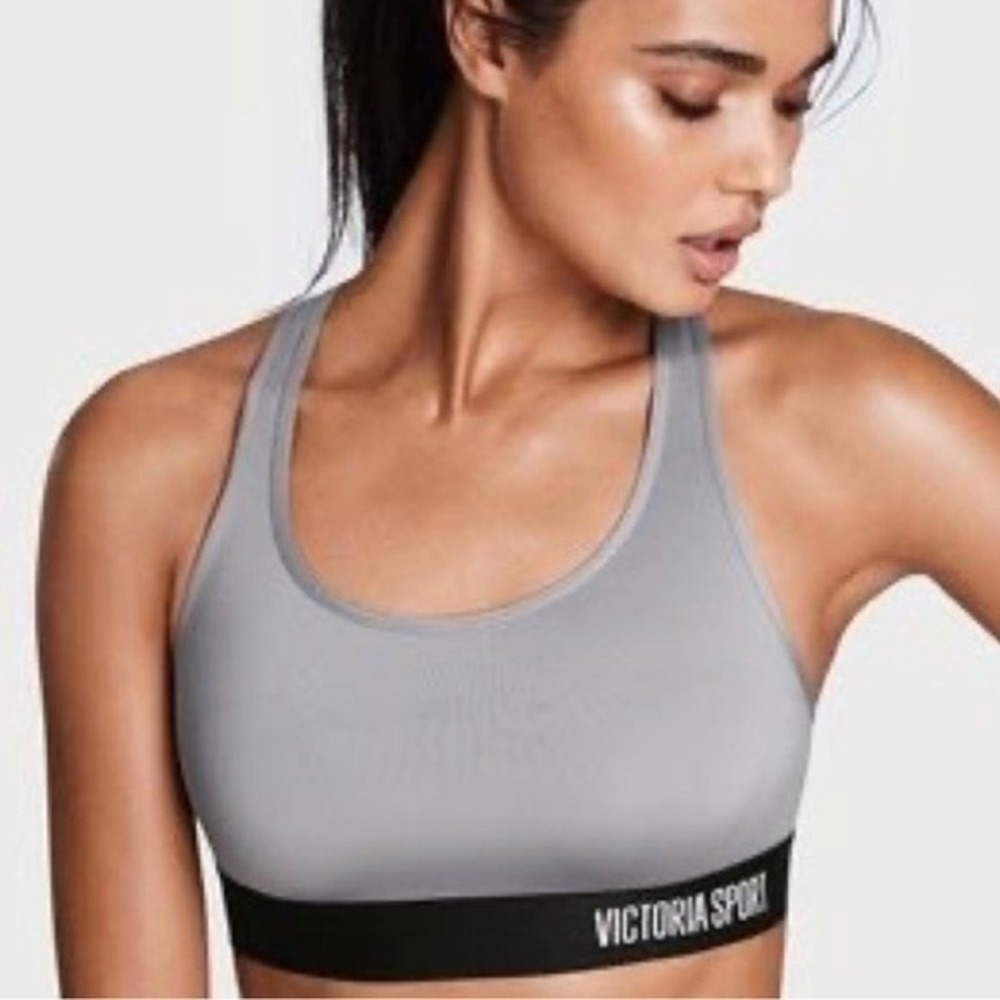 Victoria Sport Gray The‎ Player Racerback Sports Bra Athletic Workout Size XS